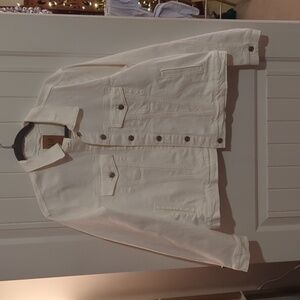 GAP Women's Classic Icon Denim Jacket with Washwell Optic White XXL